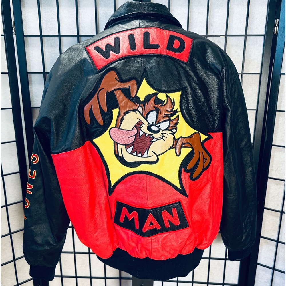 Looney Tunes “Wild Man” Tasmanian Devil Vintage Leather Jacket